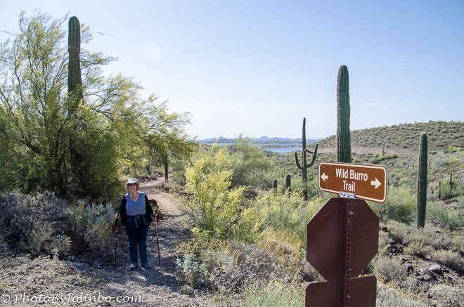 My wife, Lynn, and I are ready to head down the trail.