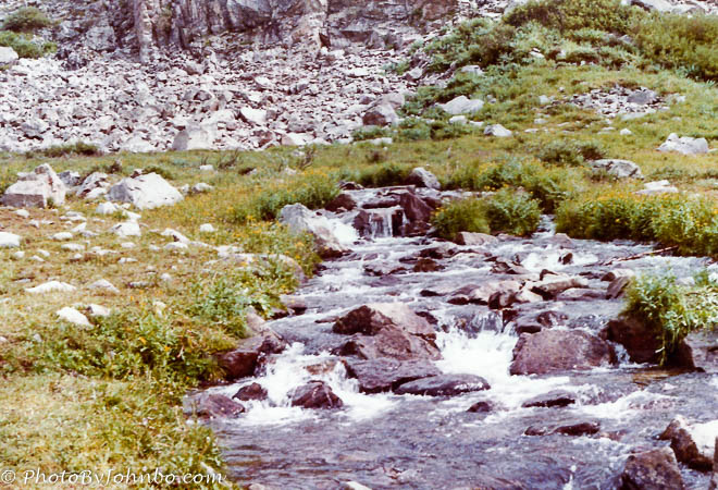 A stream fed with snow-melt.