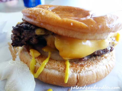 Johnson's burgers live up to the artery clogged hype. mmmm pasteurized cheese product.